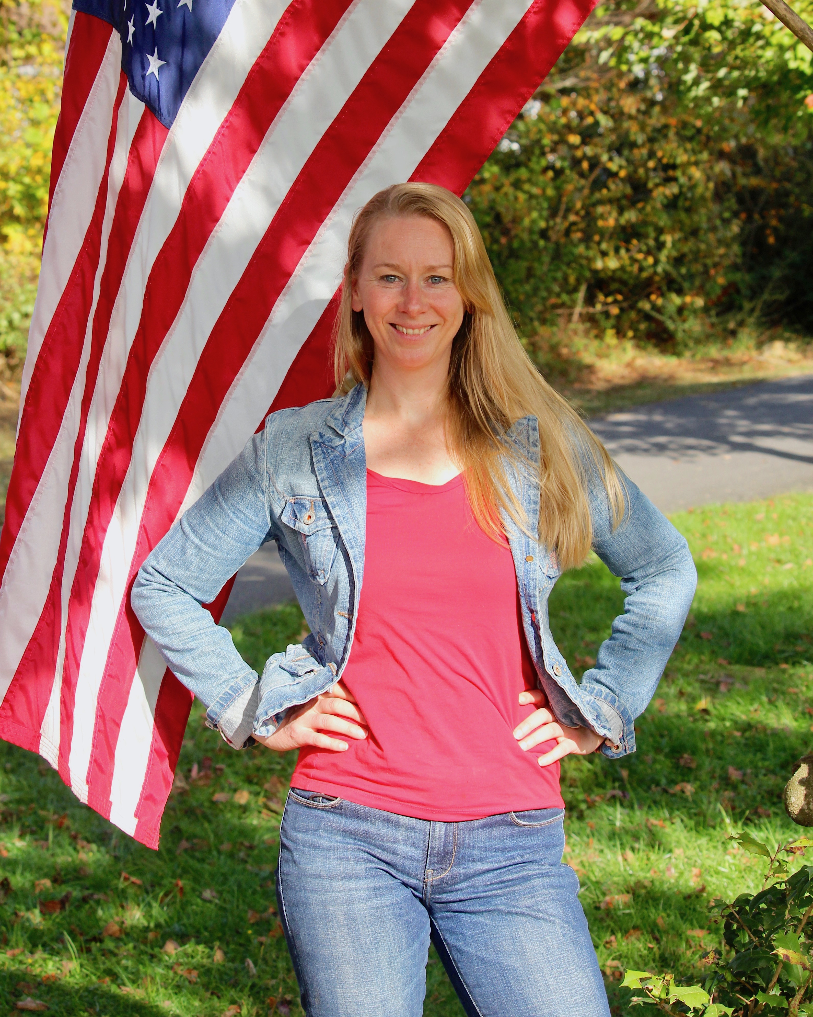Liz with American Flag